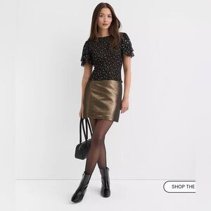 NWT Loft Metallic Textured Mini Skirt